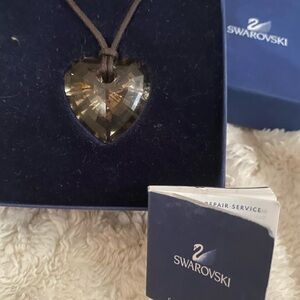 Swarovski Cognac Heart on Leather